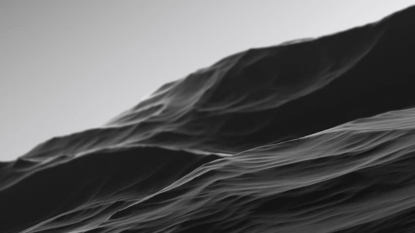 Black mountain in blur in the background. Rocky mountain,rocky cliff gloomy gray horizon,sky. Dark,dark gray mountain,rocky landscape on sky horizon with mountain surface,animation.3D render