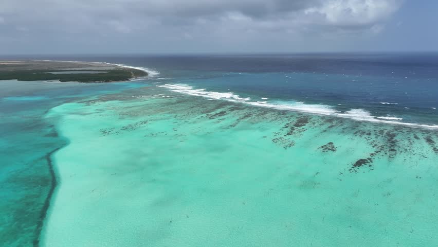 Sorobon Beach At Kralendijk Bonaire Netherlands Antilles. Stunning Tropical Coastline Beach Scene Viewed From Above. Paradise Landscape Peaceful Beautiful. Peaceful. Kralendijk Bonaire.