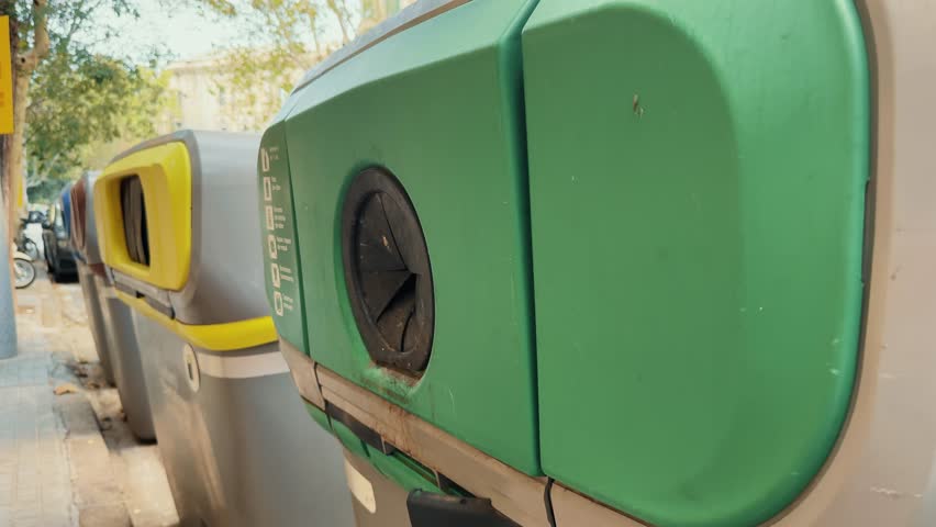 Concept of waste sorting, recycling and reuse, separate litter disposal, environmental care. Recycling glass.