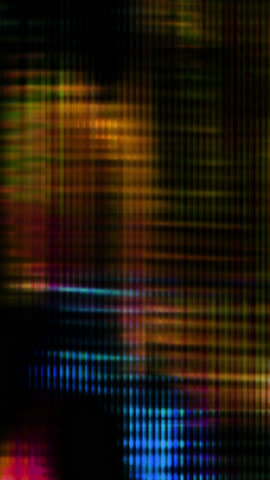 Vibrant Abstract Digital Glitch with Warm Tones and Cool Light Patterns