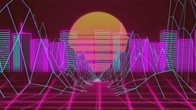 Game Over text animation over neon cityscape with Please Insert Coin message. Retro, arcade, gaming, 80s, pixel art, coin-in - Powered by Shutterstock - Get 15% off with code: PIKWIZARD15