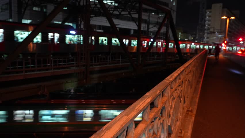 Shinagawa railroad crossing Night View 2024