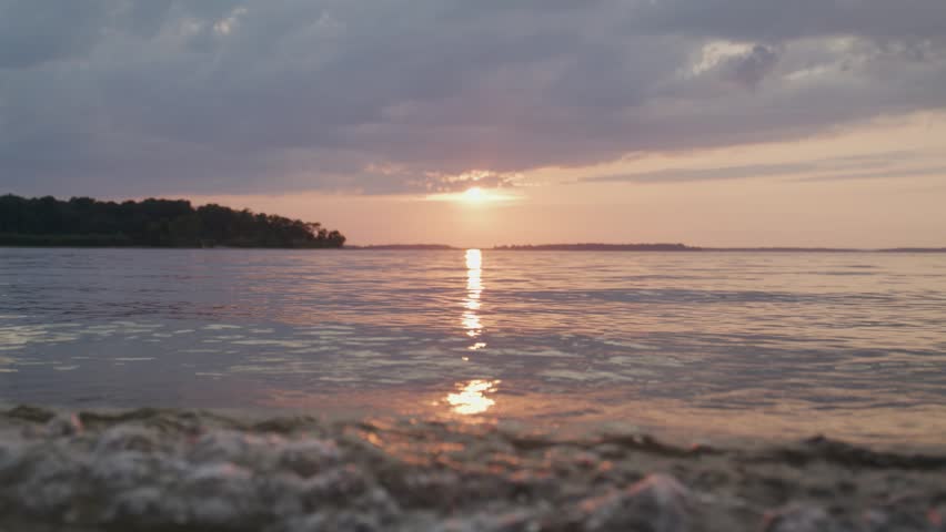 Beautiful Chesapeake Bay Sunset Over Water 