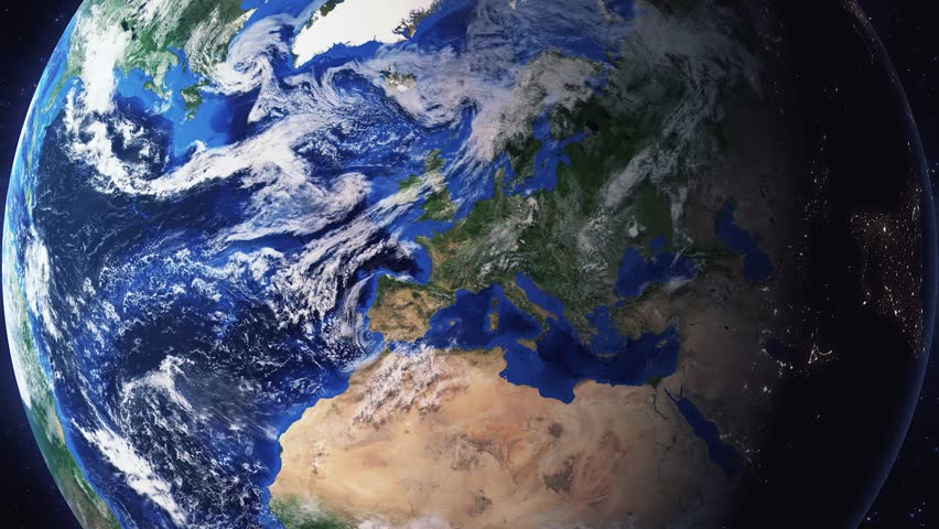 Earth zoom in from space and focus on Twin Falls, Idaho, USA. 3D Animation. Video footage. Background for travel intro.