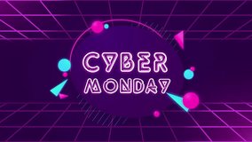 Retro futuristic vaporwave Cyber Monday sale campaign motion graphic for shopping advertisement. Ads for web, social media, online shopping - Powered by Shutterstock - Get 15% off with code: PIKWIZARD15