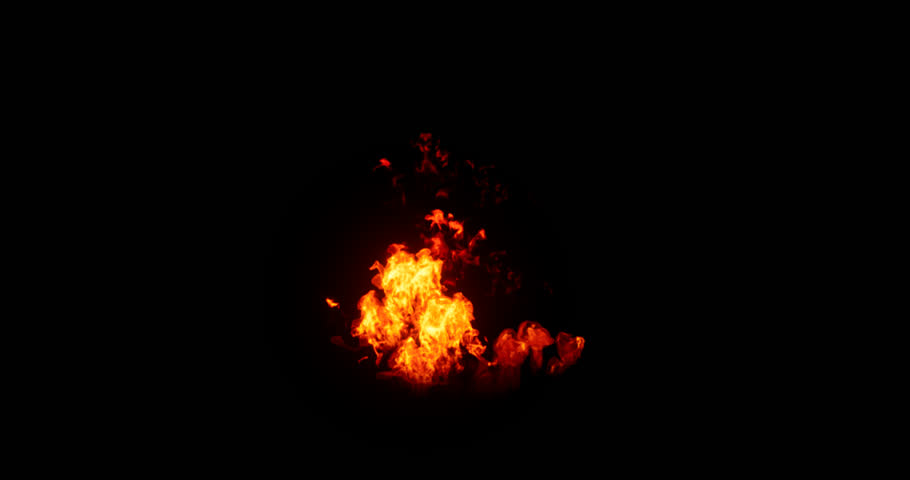 simulation fire on black background