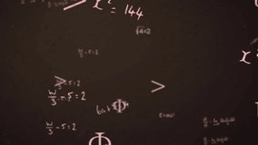 Animation of mathematical equations and symbols on black background. Global science, computing and digital interface concept digitally generated video. - Powered by Shutterstock - Get 15% off with code: PIKWIZARD15