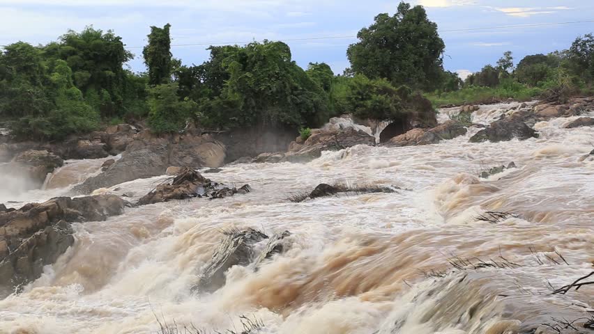  Li Phi Waterfall in Champasak, Southern of Laos.