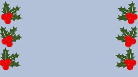 Animated Christmas background illustration of Christmas holly animation with copy space - Powered by Shutterstock - Get 15% off with code: PIKWIZARD15