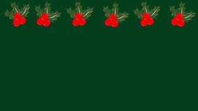 Animated Christmas background illustration of Christmas holly animation with copy space - Powered by Shutterstock - Get 15% off with code: PIKWIZARD15