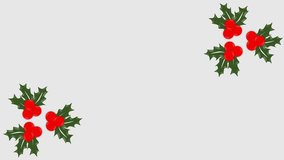 Animated Christmas background illustration of Christmas holly animation with copy space - Powered by Shutterstock - Get 15% off with code: PIKWIZARD15