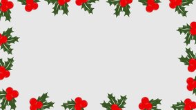 Animated Christmas background illustration of Christmas holly animation with copy space - Powered by Shutterstock - Get 15% off with code: PIKWIZARD15