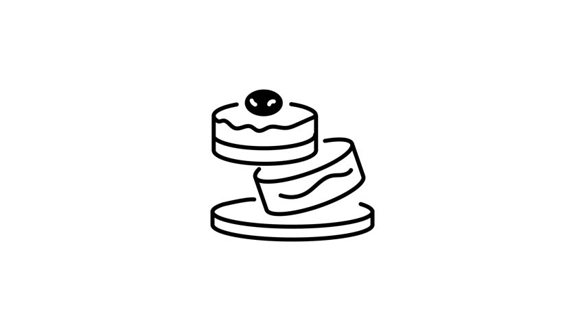 A line animated icon of souffle pancakes