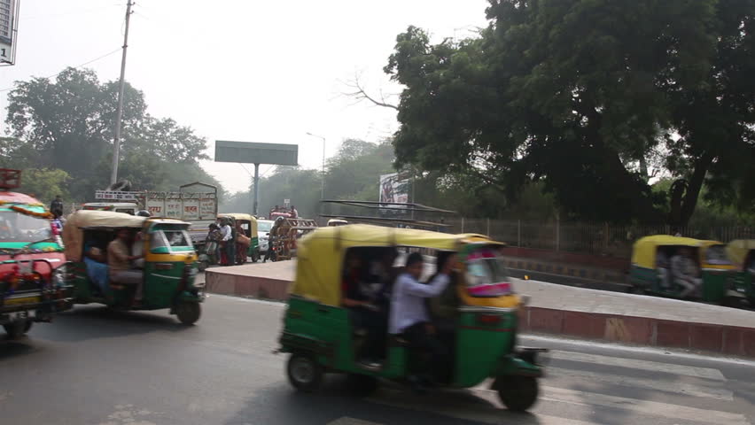 AGRA, INDIA - NOVEMBER 17, 2012: Traffic on indian street in Agra, India, 17 nov