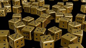 Gold Dice Transition, devil's bones,  Transition, Casino dice, Falling Dice, filling, 3d rendered animation, backgammon dice, ludo  - Powered by Shutterstock - Get 15% off with code: PIKWIZARD15