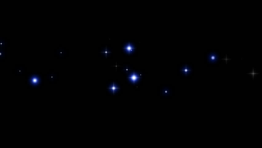 Title attention with blue particles. Sparkling subtitle effect.