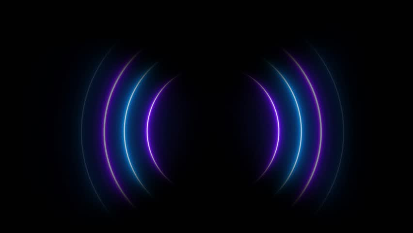 Abstract Neon Futuristic Digital  Radio Waves Animation Background.