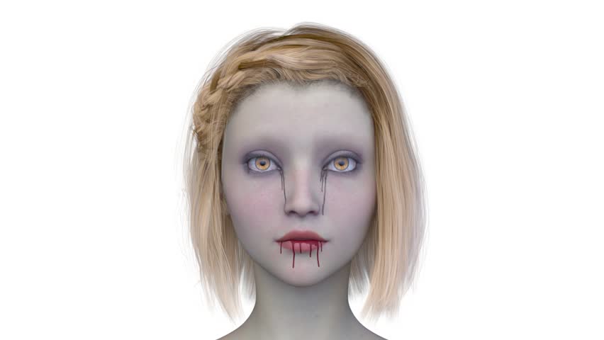 3D rendering of a woman in horror make up