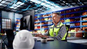 Warehouse Inventory Management On Office Computer. Supplier And Distribution Software - Powered by Shutterstock - Get 15% off with code: PIKWIZARD15