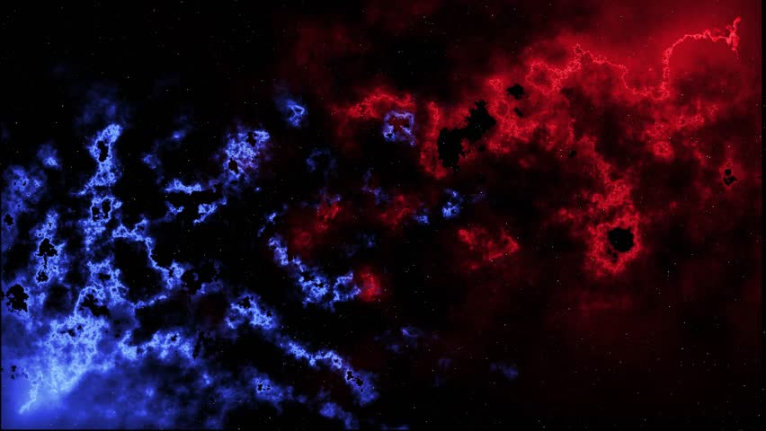 Abstract Cosmic Nebula with Blue and Red Clouds Background Motion Graphics