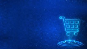 Digital cart hologram tech background. Online shopping evolution. shop and sale, sale, discount, shop E-Commerce online web. offers home delivery shopping online groceries, sale and retail concept - Powered by Shutterstock - Get 15% off with code: PIKWIZARD15