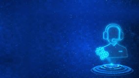 Technical support person helping someone on a call, call center person animation 4k on alpha channel Customer service, hotline operators with headsets- for online support - Powered by Shutterstock - Get 15% off with code: PIKWIZARD15