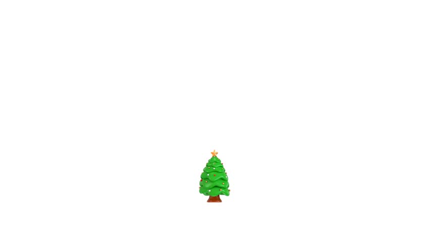 3D Christmas tree icon animation celebrating on Christmas