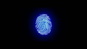 Biometric security video background featuring a glowing neon fingerprint icon. Abstract technological fingerprint animation on a sleek black backdrop - Powered by Shutterstock - Get 15% off with code: PIKWIZARD15