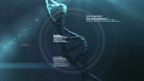 Animation of dna strand and stock market over data processing. Technology, science and digital interface concept digitally generated video. - Powered by Shutterstock - Get 15% off with code: PIKWIZARD15