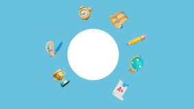 back to school animation with a circle in the middle - Powered by Shutterstock - Get 15% off with code: PIKWIZARD15