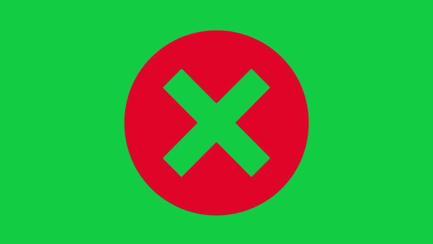 Different style of red cross symbol sign icon on green screen background. 4k animation video.