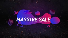 Animation of massive sale text with shapes over light spots on black background. Communication, shapes, pattern and digital interface concept digitally generated video. - Powered by Shutterstock - Get 15% off with code: PIKWIZARD15