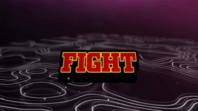 Animation of fight text over moving neon shapes. Social media and digital interface concept digitally generated video. - Powered by Shutterstock - Get 15% off with code: PIKWIZARD15