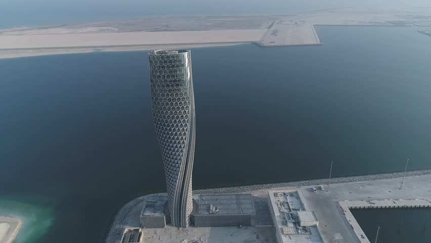 Drone shot of  Hamad port head office in Qatar ,4 September 2017
