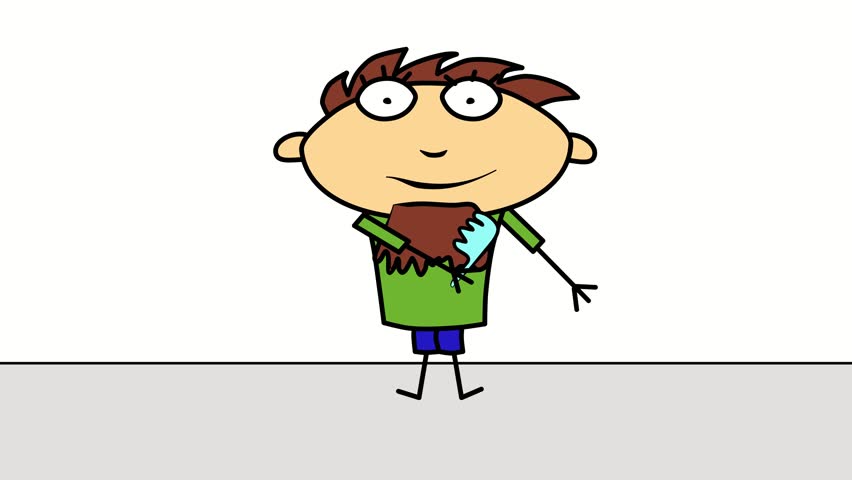 Man combing his beard with a comb. Barber shop, beauty salon. Cartoon video animation. Background  video 4k looped new