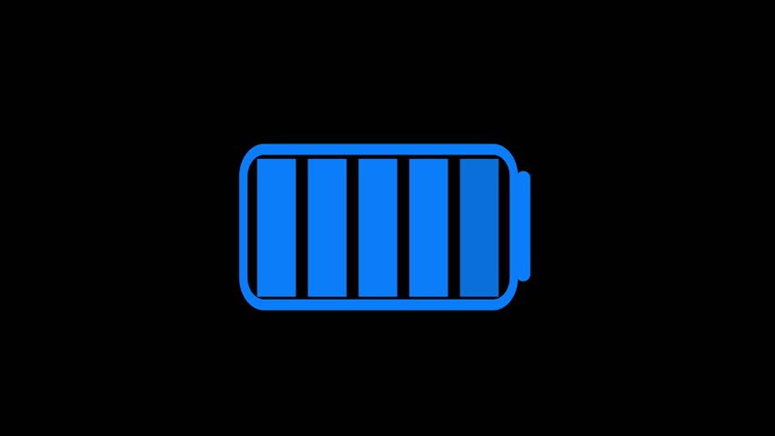 Animation of battery charging. 4k video.