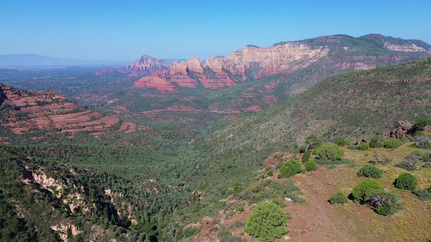 Aerial views of Schnebly Hill Vista in Northern Arizona, America, USA