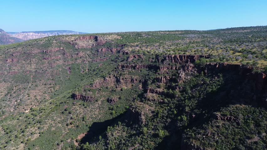 Aerial views of Schnebly Hill Vista in Northern Arizona, America, USA