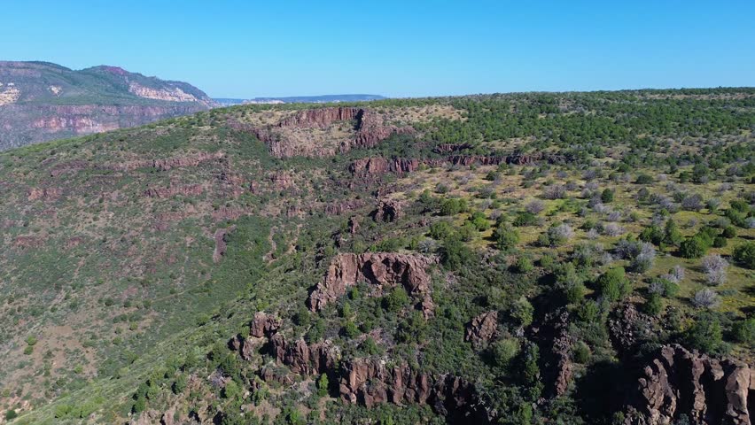 Aerial views of Schnebly Hill Vista in Northern Arizona, America, USA