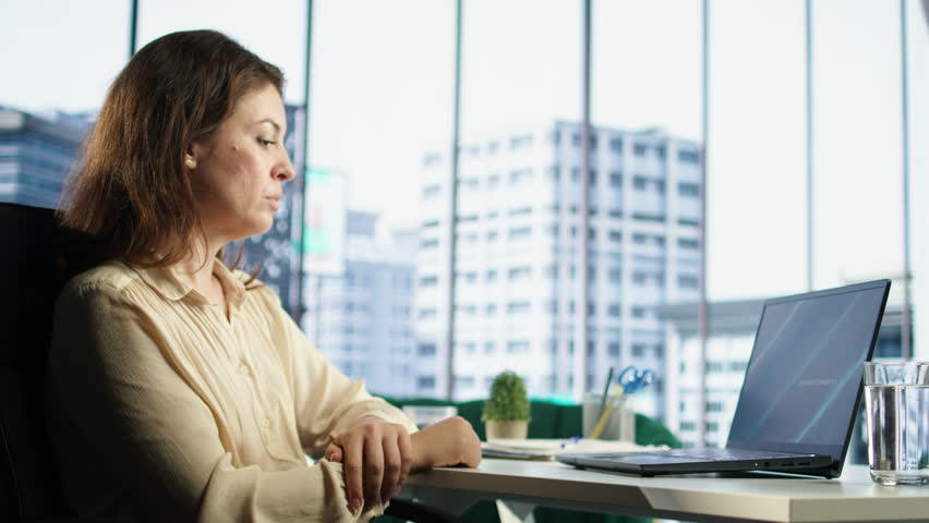 Woman general director managing multiple expansion projects, showcasing her multitasking abilities, organizational and leadership skills. CEO working with commitment to business success. Camera A.