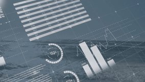 Animation of financial data processing over seaside landscape. Global business, finances, computing and digital interface concept digitally generated video. - Powered by Shutterstock - Get 15% off with code: PIKWIZARD15