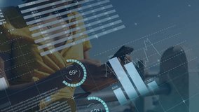 Animation of financial data processing over african american woman using smartphone. Global business, finances, computing and digital interface concept digitally generated video. - Powered by Shutterstock - Get 15% off with code: PIKWIZARD15