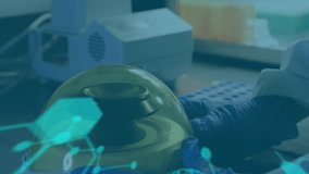 Brain and data processing animation over person in medical attire. Artificial intelligence, data analysis, technology, healthcare, brainwaves, neuroscience - Powered by Shutterstock - Get 15% off with code: PIKWIZARD15