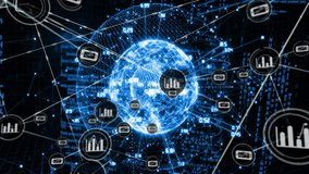 Global network connections and data processing animation over digital background. Technology, communication, futuristic - Powered by Shutterstock - Get 15% off with code: PIKWIZARD15