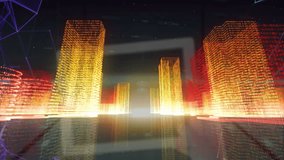 Animation of digital data processing over globe and city on dark background. Global connections, computing and data processing concept digitally generated video. - Powered by Shutterstock - Get 15% off with code: PIKWIZARD15