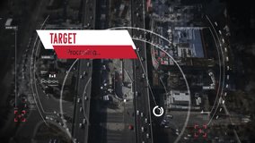 Target processing animation over aerial view of busy urban traffic. Technology, futuristic, cityscape, transportation, innovation, data - Powered by Shutterstock - Get 15% off with code: PIKWIZARD15