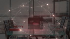 Network connections and data processing animation over modern office setting. Technology, digital, futuristic, internet, communication - Powered by Shutterstock - Get 15% off with code: PIKWIZARD15