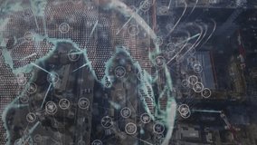 Global network connections and data processing animation over urban cityscape. Technology, connectivity, digital, futuristic - Powered by Shutterstock - Get 15% off with code: PIKWIZARD15