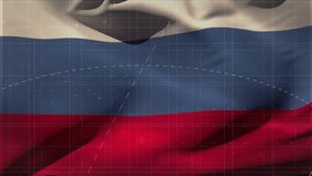 Animation of mathematical data processing over flag of russia. Global science, education, connections, computing and data processing concept digitally generated video. - Powered by Shutterstock - Get 15% off with code: PIKWIZARD15