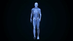 Animation of dna strands data processing over human walking. Global science, connections, computing and data processing concept digitally generated video. - Powered by Shutterstock - Get 15% off with code: PIKWIZARD15